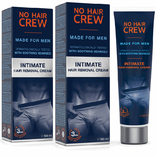 NO HAIR CREW Crème dépilatoire intime - pour hommes - set de 2 